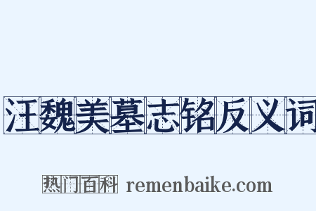 汪魏美墓志铭反义词是什么意思的图片